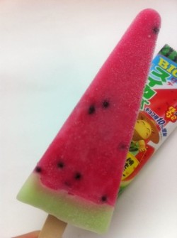 onlyjapan:  Watermelon Ice Bar / Famous ice