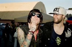 bradelterman:  I had so many man hugs from David and Kyle of Breathe Carolina at Warped Tour on Sunday. I swear, they are like my little brothers! See more photos of them on Factory 77. See you all later today at Warped Tour San Diego!! Photo by Brad