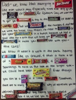 Weddings:  Check Out The Candy Letter I Made For My Dad On Father’s Day. The Great