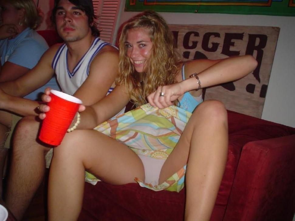 Drunk girls upskirt