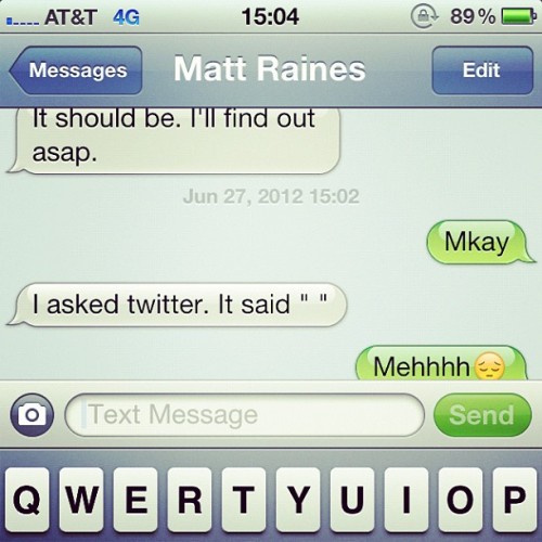 Lol @matt_thyhands  (Taken with Instagram)
