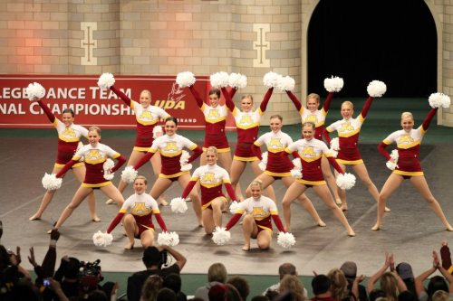 : The University of Minnesota dance team at the UDA college Nationals.