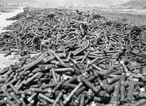 Empty artilley Casings, Korean War