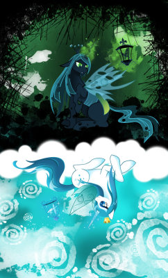 Reflection by ~artist-apprentice587 I admit i&rsquo;m a huge sucker for the idea that Chrysalis was once a pony, and a princess, and that she somehow &ldquo;fell&rdquo; and became the outcast she was. Probably motivated by some obsession - like vanity