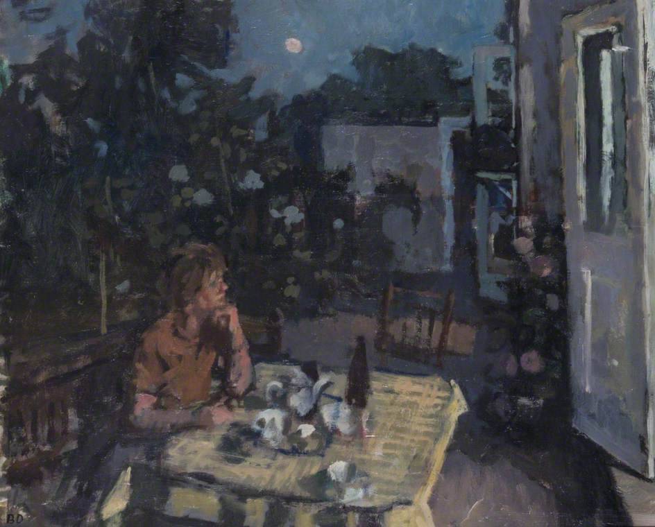 thorsteinulf:  Bernard Dunstan - Summer Evening (The Artist’s Wife in His Garden