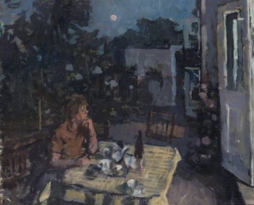 thorsteinulf:  Bernard Dunstan - Summer Evening (The Artist’s Wife in His Garden at Kew, Evening) 