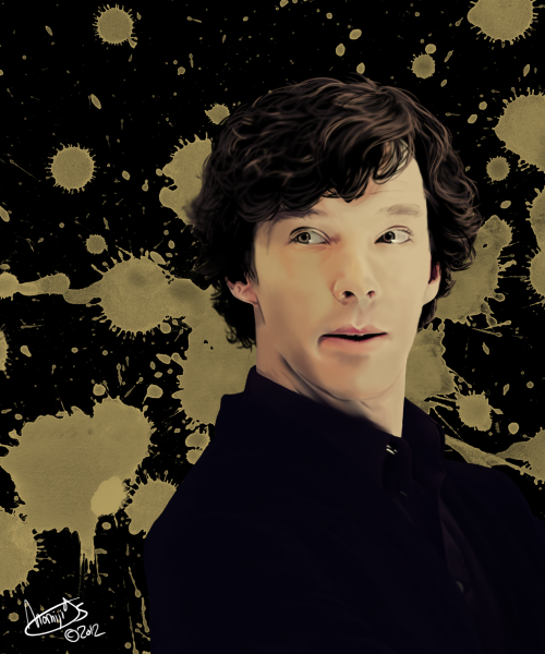 momiji95:I should get prepared for the convention, and yet I’m drawing Sherlock again.. and again. N
