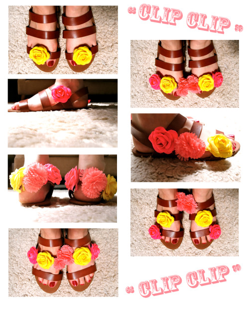 DIY Hair Clip Flower Sandals from Clones N Clowns here. *Also see Clones N Clowns headband version u