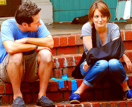 bossypants:Tina Fey and Paul Rudd film ‘Admission’ on June 28, 2012