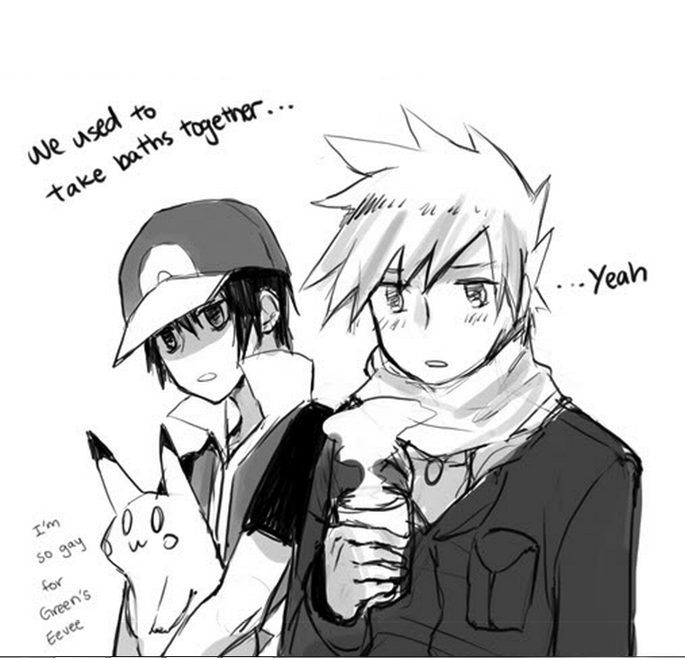pkmyaoibxb:  Pokemon Manga - Ash X Gary - Size -  Shonen ai 