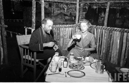 Humphrey Bogart and Lauren Bacall on location for The African Queen (Eliot Elisofon. 1951)