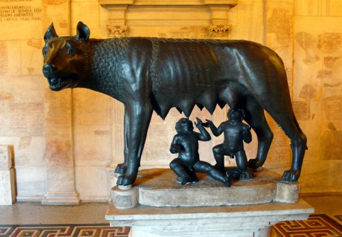 The oh-so-aged Capitoline She-Wolf, the fosterer of Romulus and Remus, a fifth-century BCE masterpie