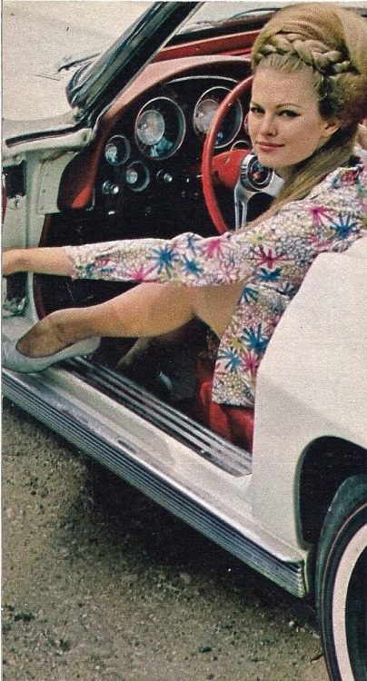 Cathryn Lacey, “The Girls of Texas,” Playboy - June 1963 “…at ease behind the wheel of her new Corvette.”