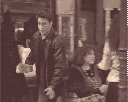 centrlperk:   F.R.I.E.N.D.S Bloopers  take one: LeBlanc falls over take two: LeBlanc looks at floor to make sure he doesn’t trip and they burst into laughter take three: the chair falls over take four: Matthew can’t resist to ruin the scene at least