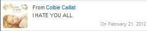 coagulates:  i just logged into my myspace and I see a message from Colbie Caillat