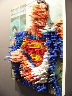 ianbrooks:  Pixelated Superman Sculpture