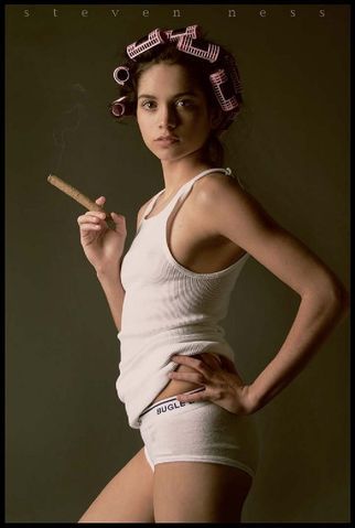 Porn smoking in curlers photos