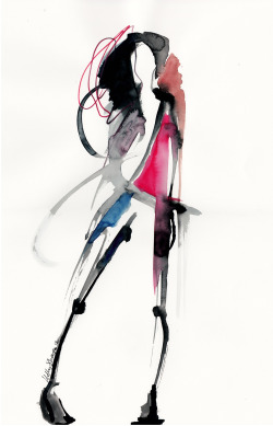 hollysharpe:  ORIGINAL Fashion drawing, now