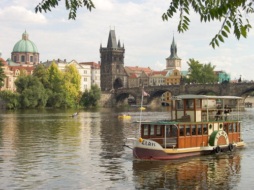 Boat Elbis on Vltava river, Prague, Czech Republic (by david.nikonvscanon).
