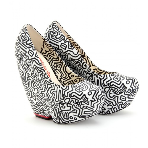 Nicholas Kirkwood. Keith Haring Printed Platform Pumps.