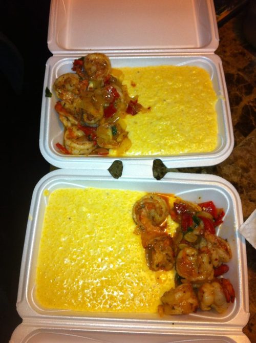 Creole Style Shrimp & Cheddar Cheese Grits