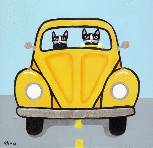 pussiesonparade:“Volkswagen Road Trip Cats” by Ryan Conners Pittsburgh, PA