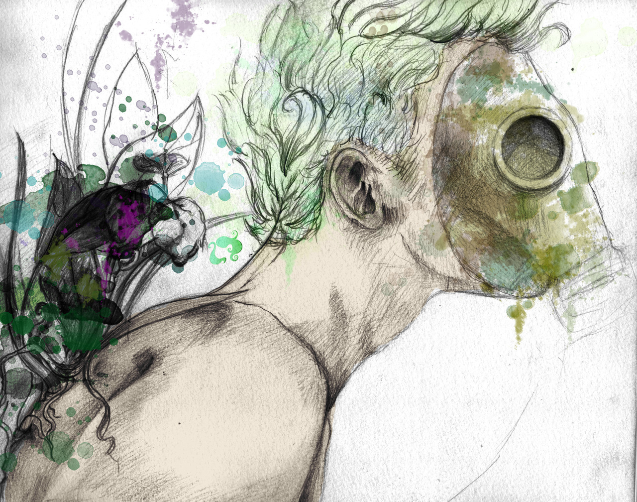 eatsleepdraw:  At the End Only Nature Will Survive Mixed Media  
