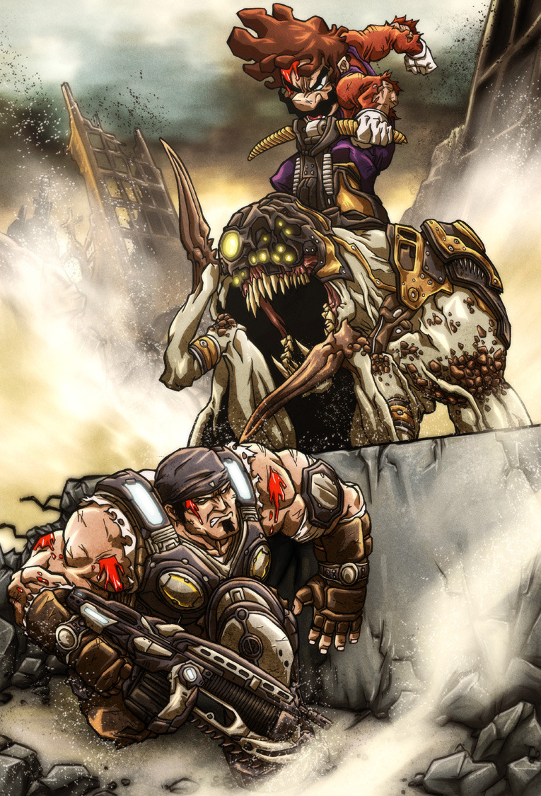 thechief0:  Mario vs Big Daddy, Mario vs Marcus Fenix, Mario vs Megaman, Mario vs