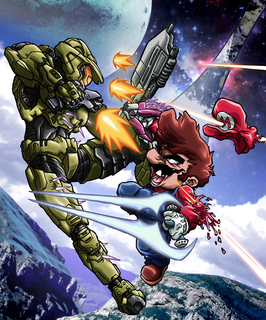thechief0:  Mario vs Big Daddy, Mario vs Marcus Fenix, Mario vs Megaman, Mario vs