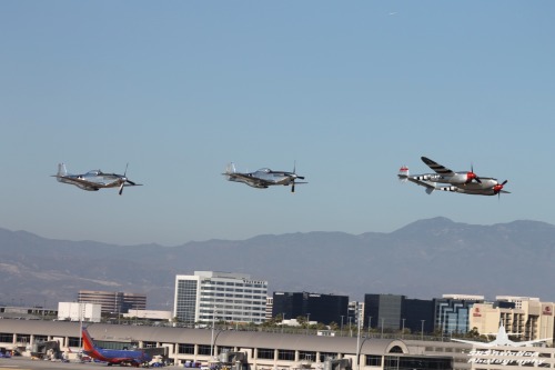 Two P-51D&rsquo;s and a P-38 from Jack Croul&rsquo;s Allied Fighters Collection in Chino, CA