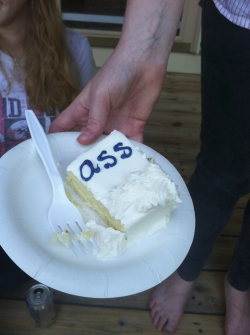 godtricksterloki:  riddleswithtom:  kastiakbc:  strange-is-a-compliment:  So I went to a grad party and I happened to get the slice of cake that was part of the word class it was literally perfectly cut like this I didn’t do anything to it  That’s