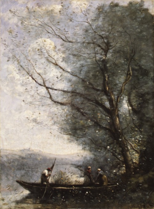 artpedia:  Jean Baptiste Camille Corot - The Ferryman, 1865. Oil on canvas  