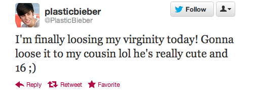 myliamfeels:  Please report @PlasticBieber The things she tweets are just disgusting,