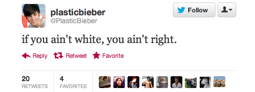 myliamfeels:  Please report @PlasticBieber The things she tweets are just disgusting,