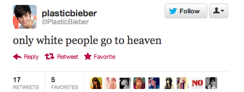 myliamfeels:  Please report @PlasticBieber The things she tweets are just disgusting,