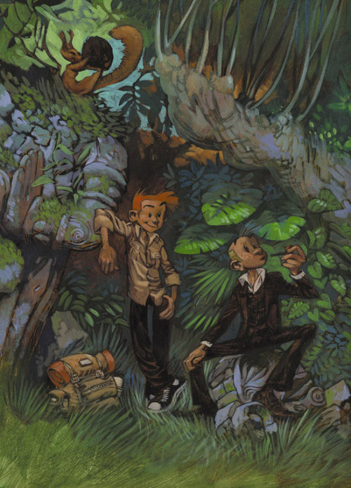 spirouetfantasio:greenliquidbrain:Can we all just take a moment to appreciate Yoann’s Spirou illustr