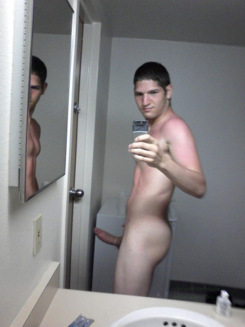 nakedmen177:  thecircumcisedmaleobsession:  25 year old straight guy from Tampa, FL That’s one beer can-sized cock to be proud of! :D  He has a thick big cock which brings much interest & attention! 