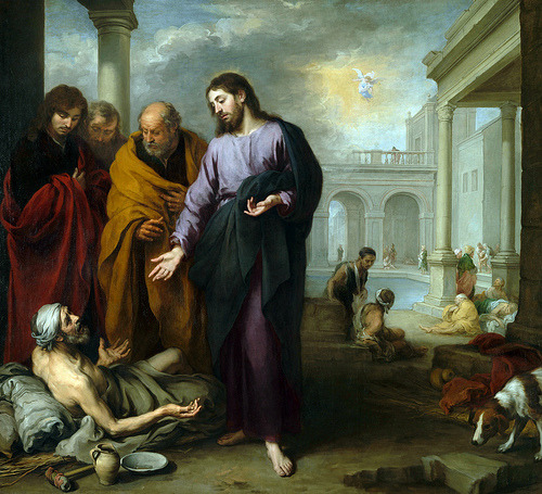 classic-art:  Christ Healing the Paralytic at the Pool of Bethesda Bartolome Esteban Murillo 