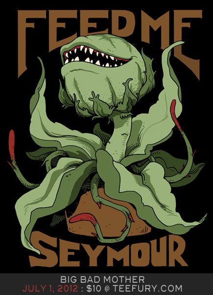 rebekieb:  Here’s how I worked through my design ‘Big Bad Mother’ currently available at Teefury.com for บ!!    I bought this shirt! Its super-spiffy and someone recognized it from Little Shop of Horrors which was neat :D