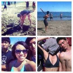 &lt;3 sand baseball, @ry_chew31&rsquo;s hole, rob me and Tae, and my hapa parents :)   (Taken with Instagram at Avila Beach; San Luis Obispo)