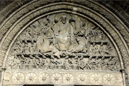 South portal tympanum with Christ in Majesty from Saint Pierre, Moissac, France, c. 1115-30. Source.