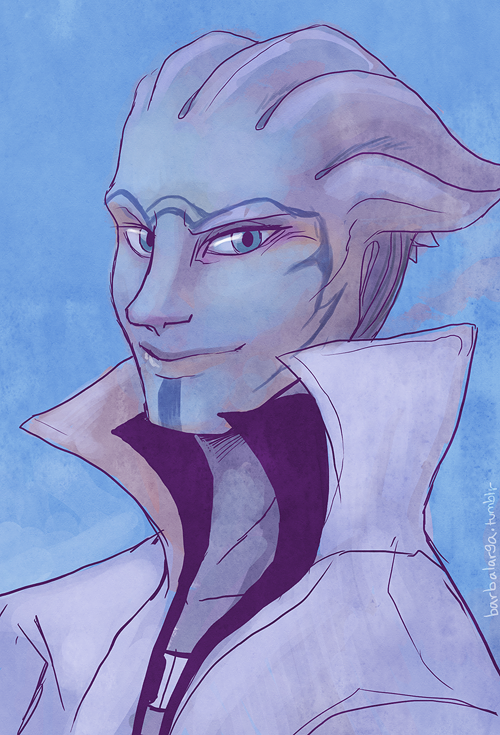 barbalarga:  when I saw this request I was like “oh ok I’ll just draw my favorite asari” turns out I have four of them 