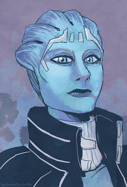 barbalarga:  when I saw this request I was like “oh ok I’ll just draw my favorite asari” turns out I have four of them 