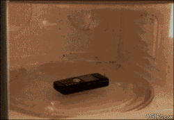 4gifs:  Why you shouldn’t microwave a cell phone 