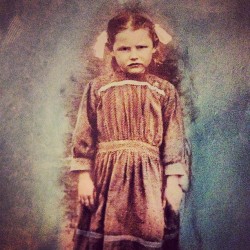 This is an old picture/painting of my stepdads aunt, freaky shit (Taken with Instagram)