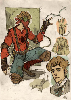 birdstump:  Spider-Man steampunk redesign, by Denis Medri 