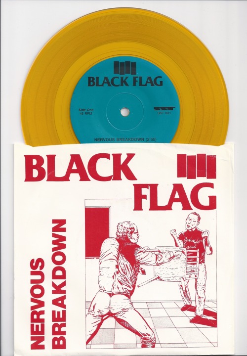 mainthreat:  Black Flag “nervous breakdown” gold vinyl 7”