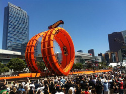 laughingsquid:  Life Size Hot Wheels Double Dare Loop at X Games 