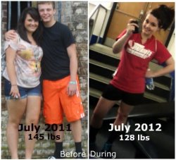 beforeandafterweightlosspics:  waitingeversopatiently: After losing 15 pounds my freshman year of college, I put a new meaning to “Freshman Fifteen”.  It’s been almost a year since I realized I needed to start living a healthier life. After starting