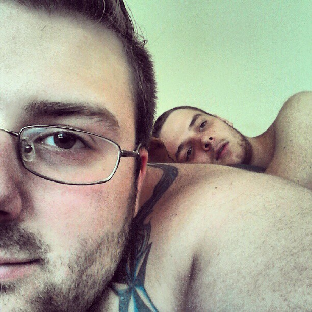 beardedsaint:  It’s a Doctor Who afternoon. Got to keep cool somehow. #gay #gaycouple